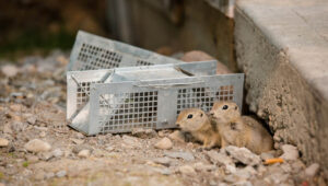 Gophers digging under concrete